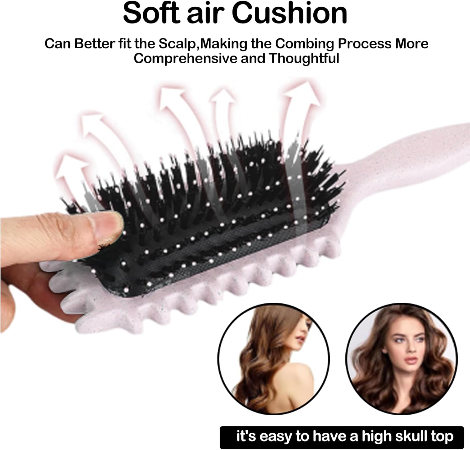 Brosse à boucler beige 28 cm